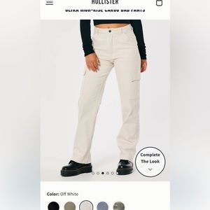 Hollister Cargo Pants / Utility Pants - Size 3R Cream/ White